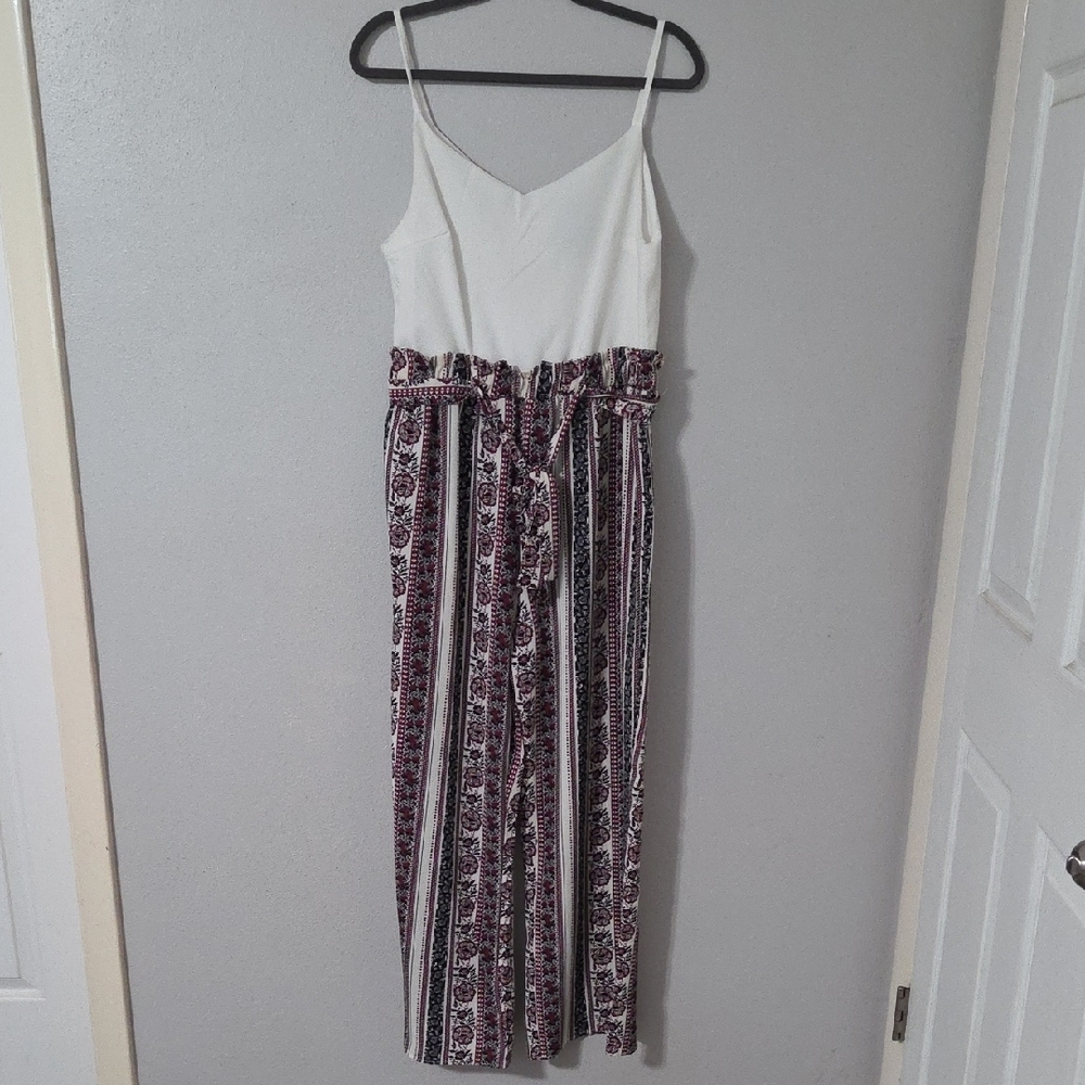 Justify White Top with Purple Patterned Skirt Dress